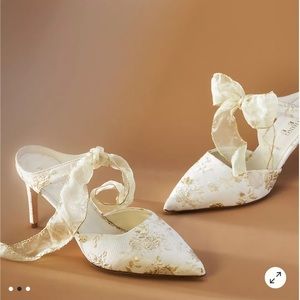 Anthropology Something Bleu Elvie mules